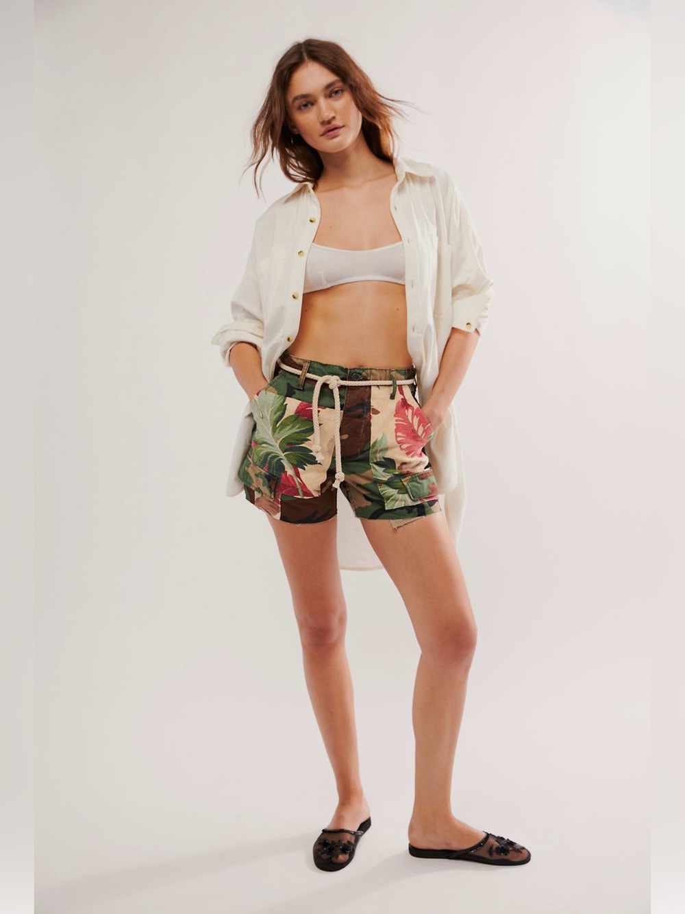 Free People - Riley Vintage Florist Camo Shorts
